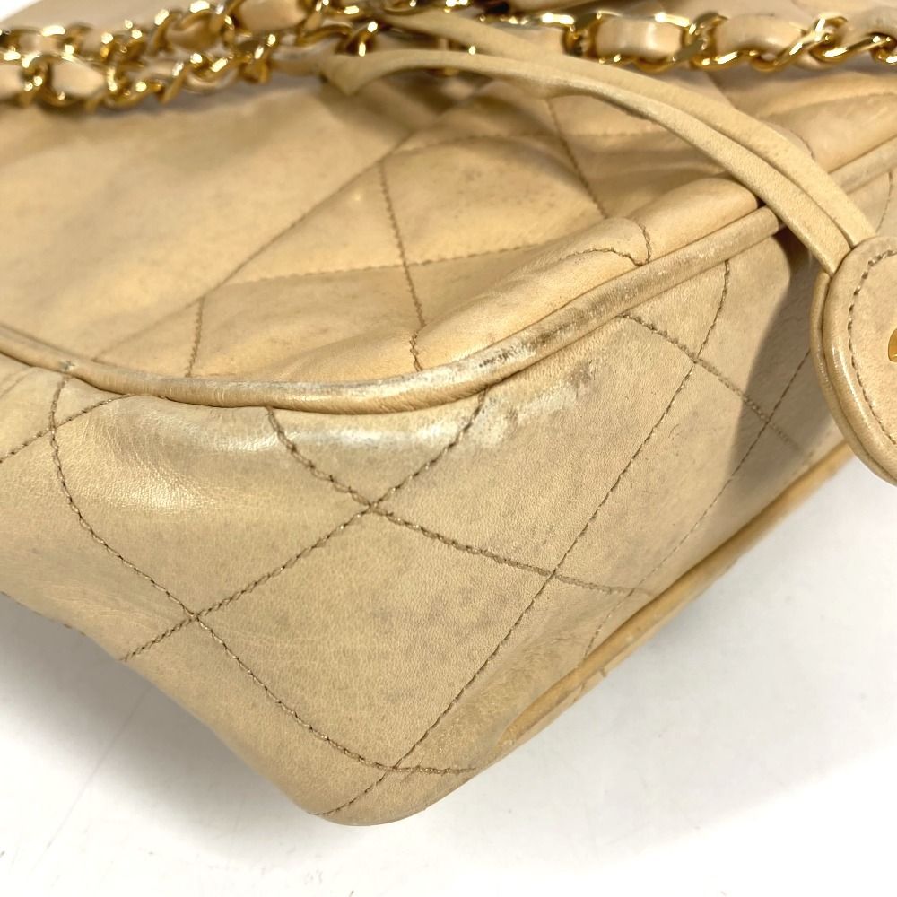 Chanel Shoulder Bag Quilted CC Logo Leather Beige — view 6