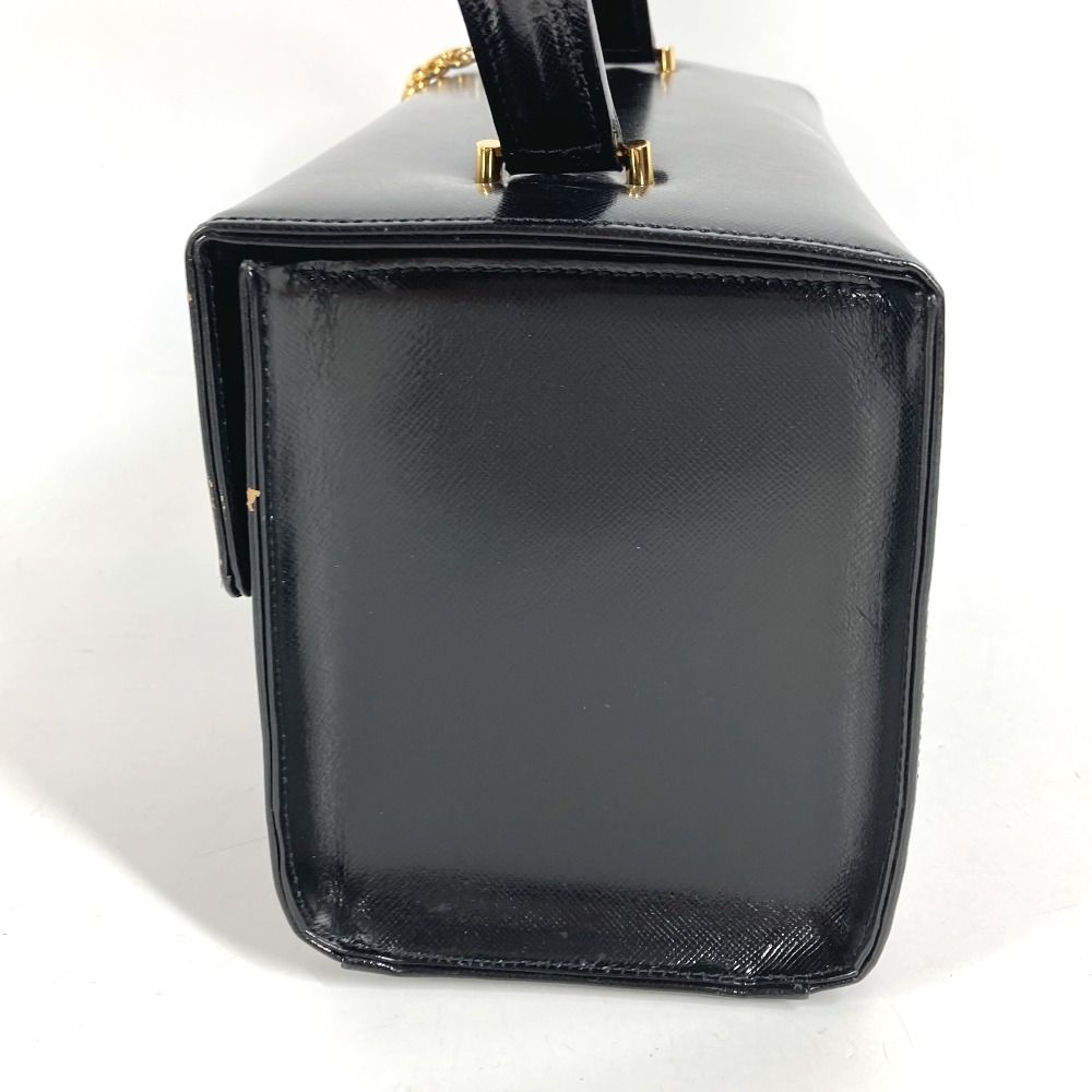 Versace Handbag Sunburst Logo Vanity Bag Leather Black — view 4