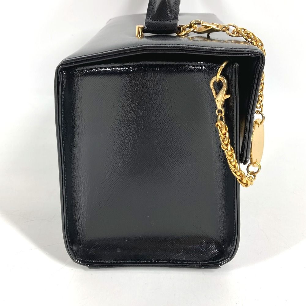Versace Handbag Sunburst Logo Vanity Bag Leather Black — view 5