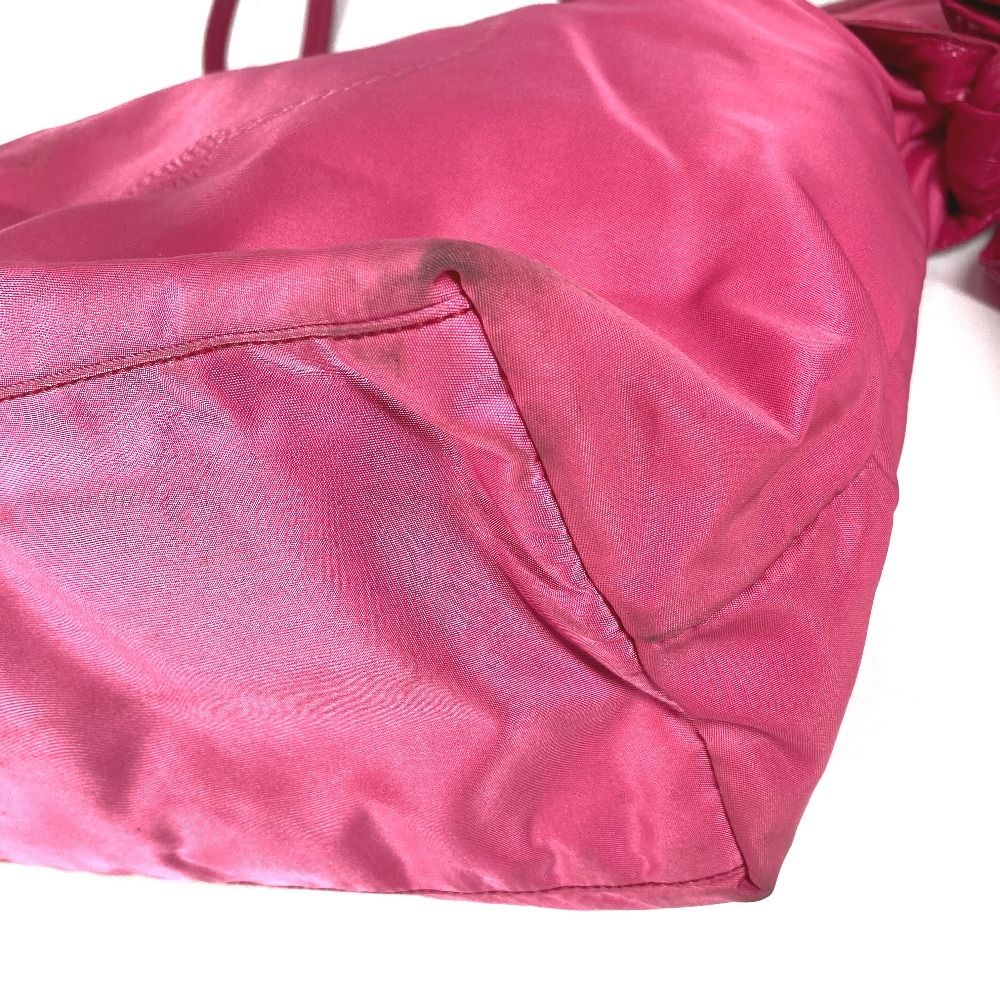 Prada Shoulder Bag Logo Ribbon Nylon Pink — view 6