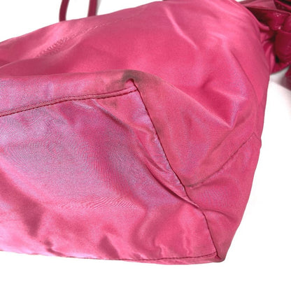 Prada Shoulder Bag Logo Ribbon Nylon Pink — view 6