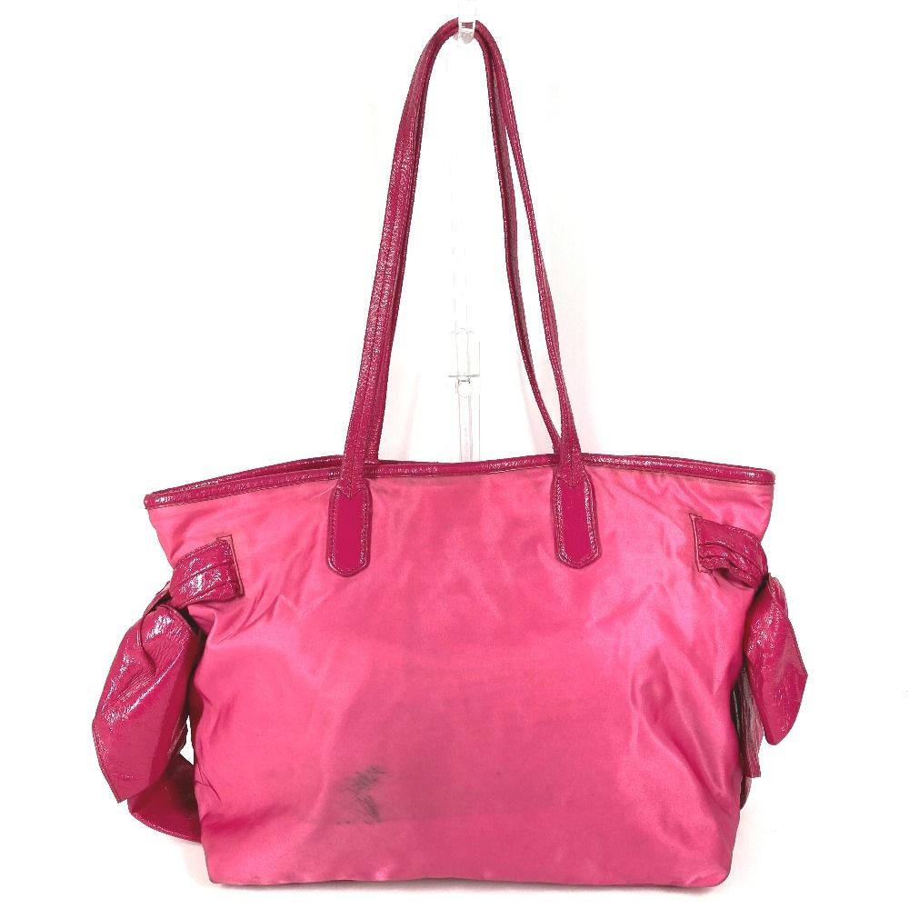 Prada Shoulder Bag Logo Ribbon Nylon Pink — view 2