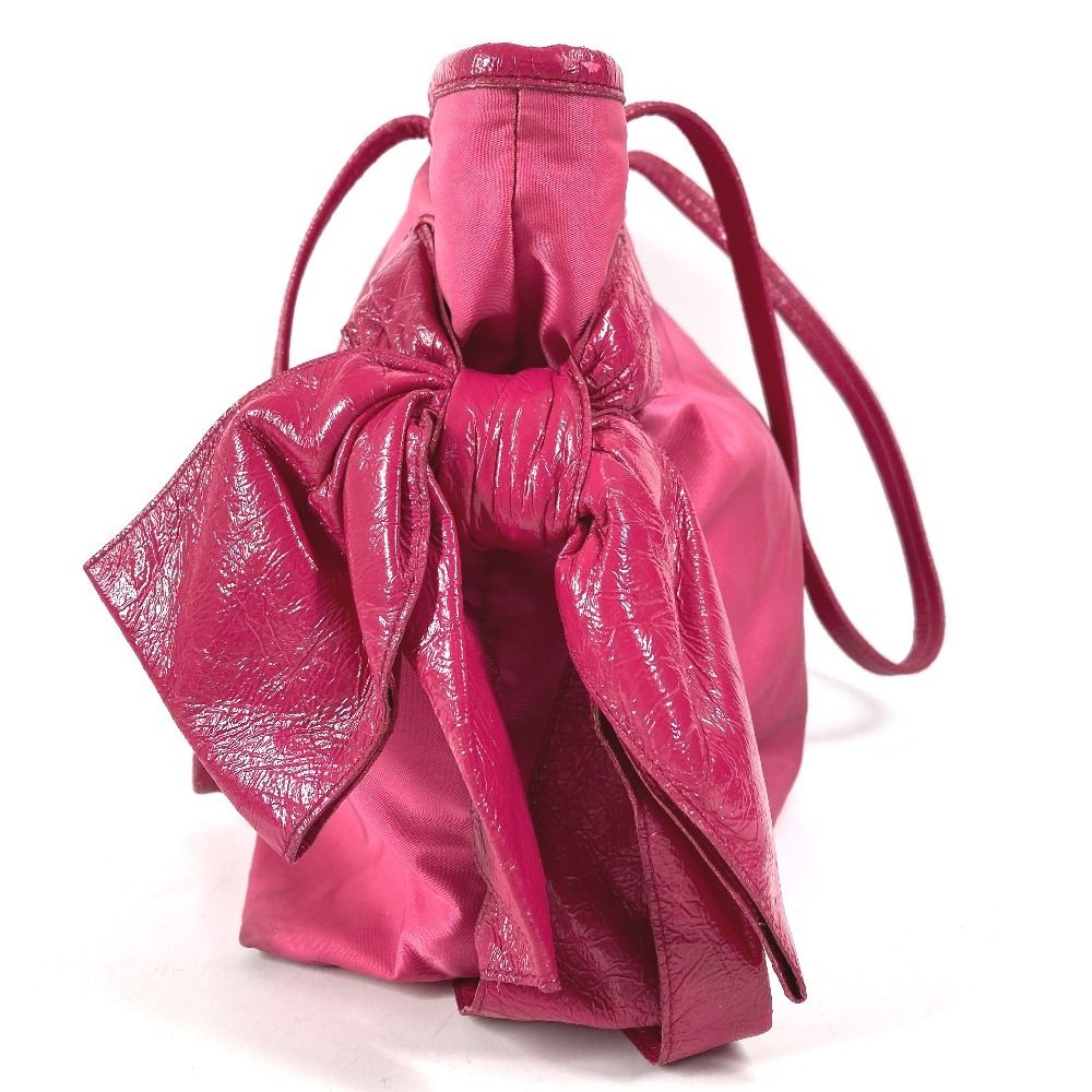 Prada Shoulder Bag Logo Ribbon Nylon Pink — view 3