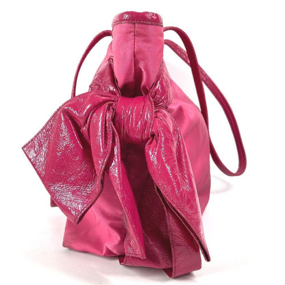 Prada Shoulder Bag Logo Ribbon Nylon Pink — view 3