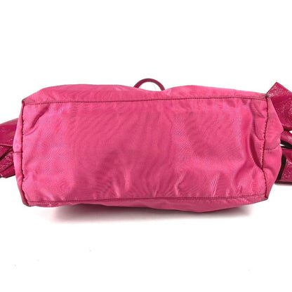 Prada Shoulder Bag Logo Ribbon Nylon Pink — view 5