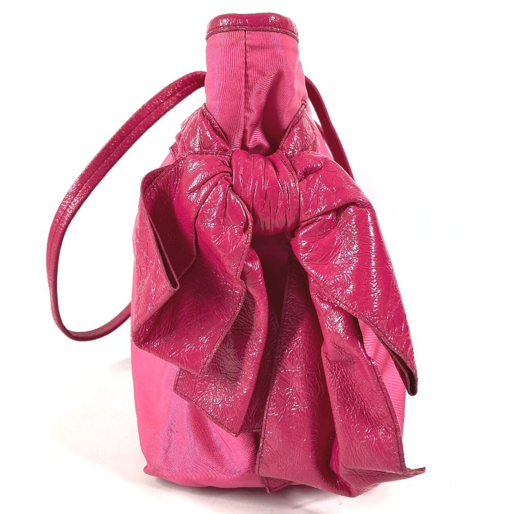 Prada Shoulder Bag Logo Ribbon Nylon Pink — view 4