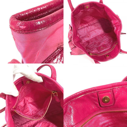 Prada Shoulder Bag Logo Ribbon Nylon Pink — view 8