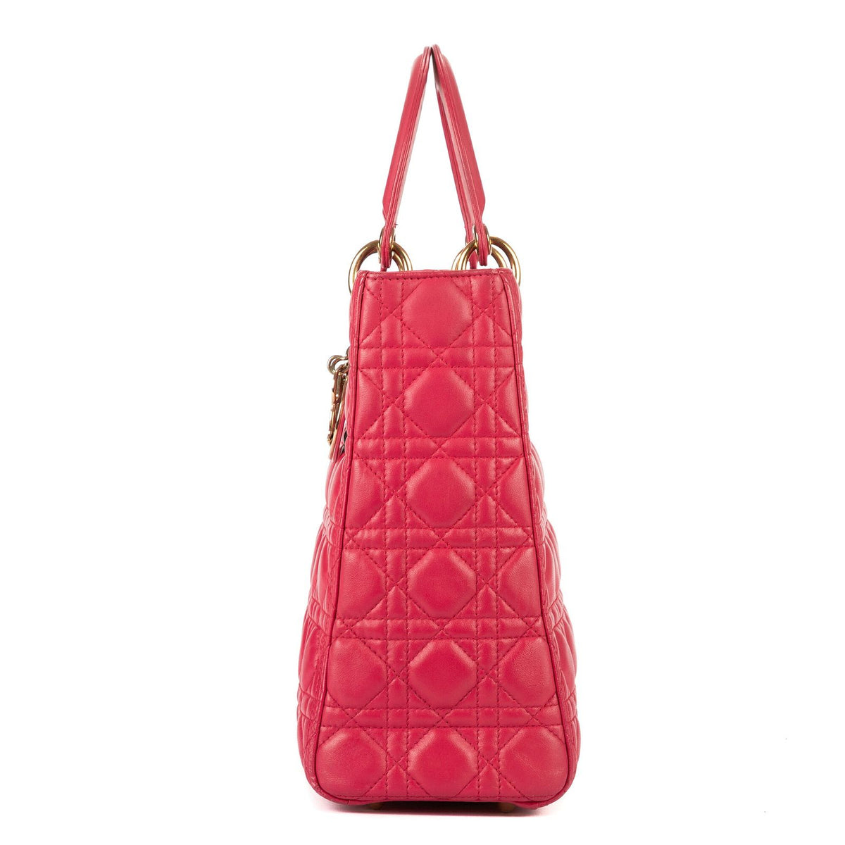 Dior Lady Dior Pink Cannage Leather Handbag — view 3
