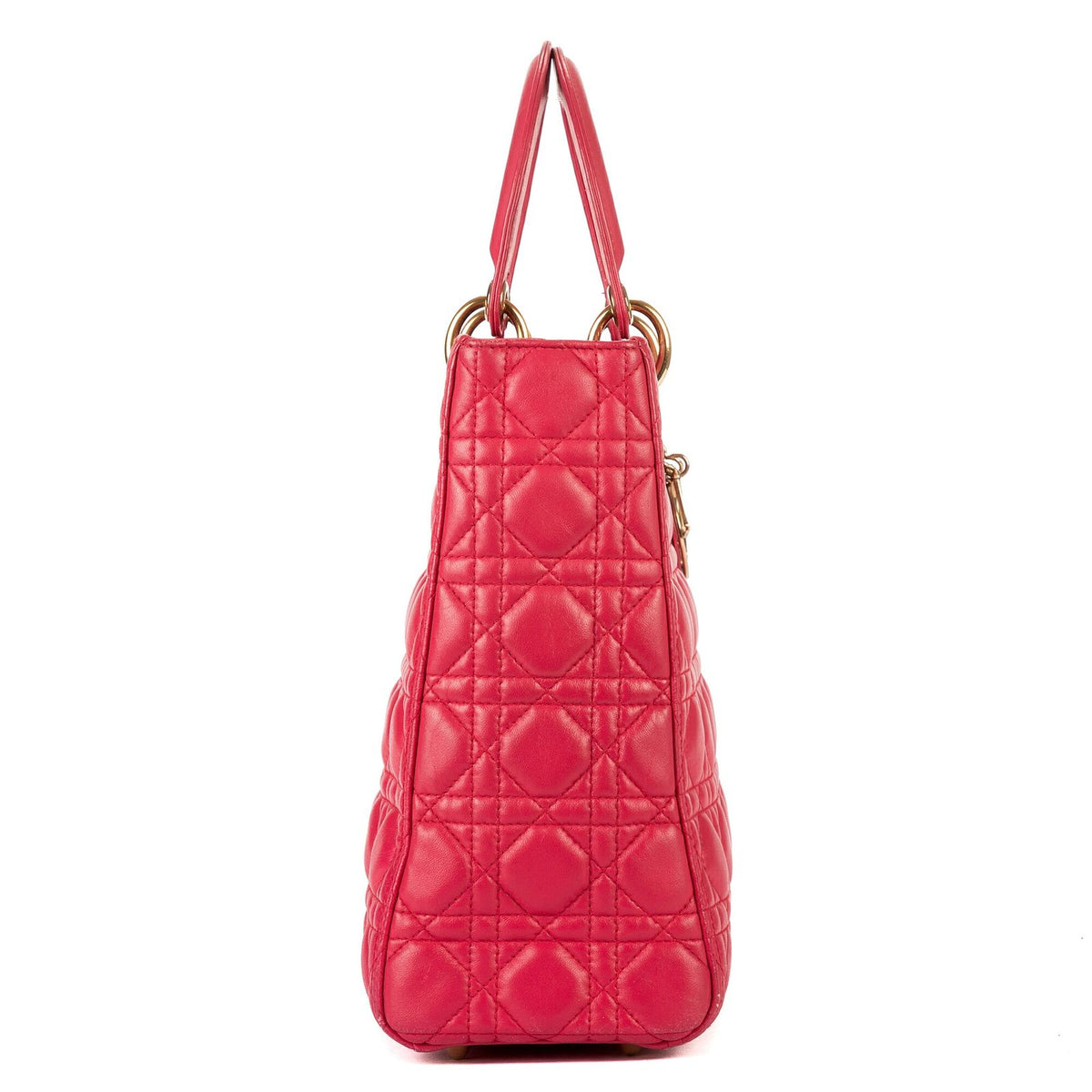 Dior Lady Dior Pink Cannage Leather Handbag — view 5