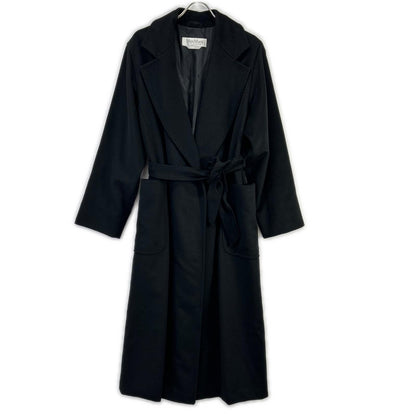 Max Mara Black Cashmere Long Coat 42