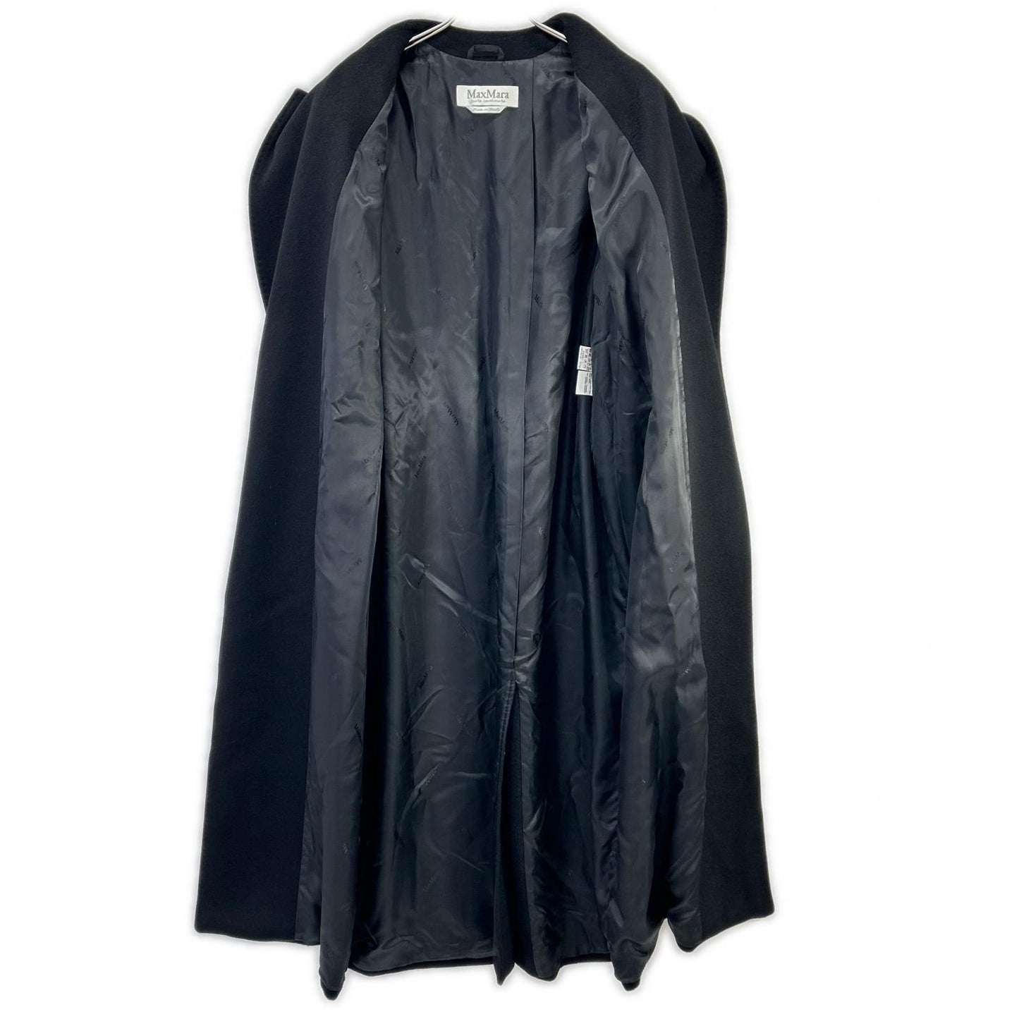 Max Mara Black Cashmere Long Coat 42 — view 3