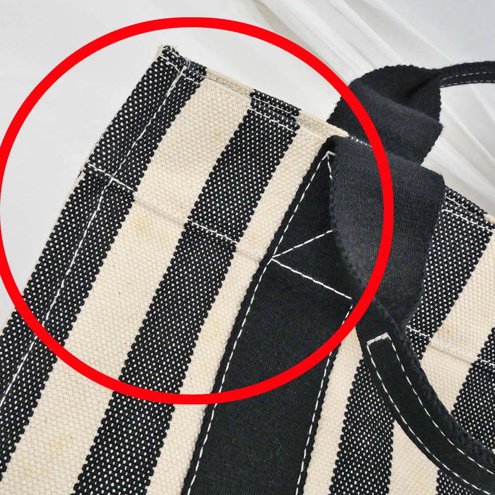 Hermes Cannes PM Black Canvas Silver Tote Bag — view 7