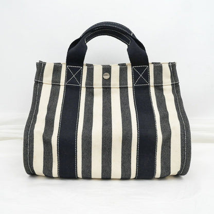 Hermes Cannes PM Black Canvas Silver Tote Bag — view 2