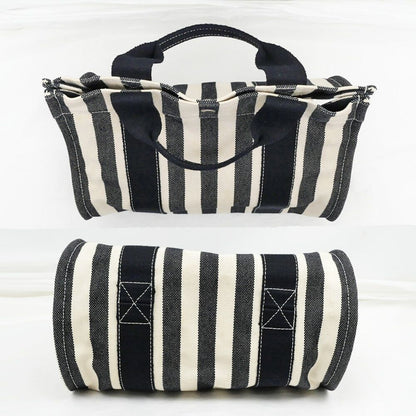 Hermes Cannes PM Black Canvas Silver Tote Bag — view 4