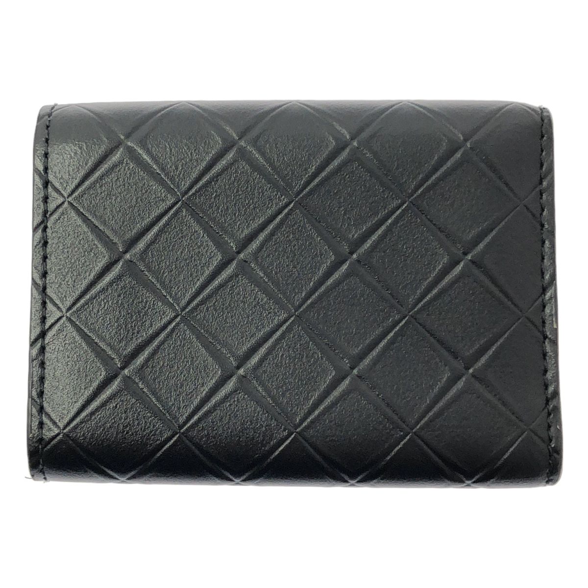 Bottega Veneta Leather Embossed Intrecciato Compact Wallet Black — view 2