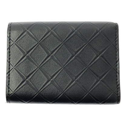 Bottega Veneta Leather Embossed Intrecciato Compact Wallet Black — view 2