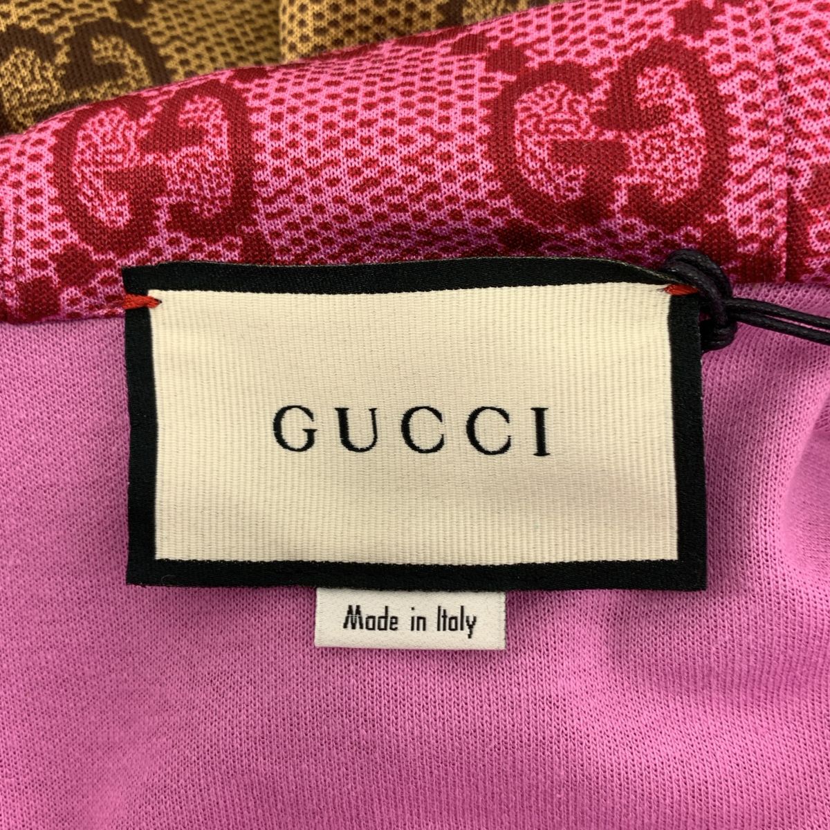 Gucci GG All Over Print Technical Jersey Coat S Brown Pink — view 5