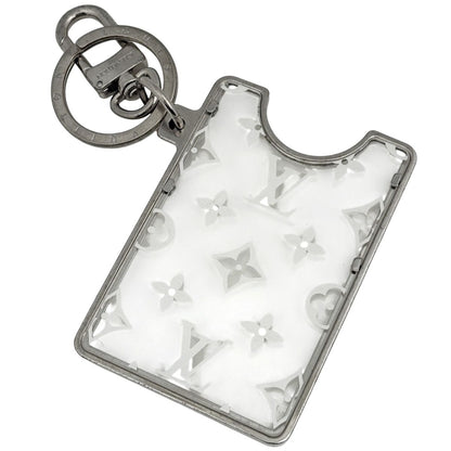 Louis Vuitton Cles LV Priz Key Holder ID Charm Card Case Plastic Clear White