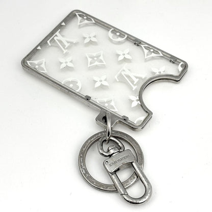 Louis Vuitton Cles LV Priz Key Holder ID Charm Card Case Plastic Clear White — view 2