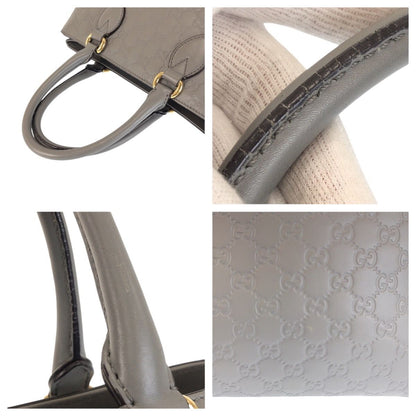 Gucci Guccissima Gray Gold Leather Tote Bag — view 6