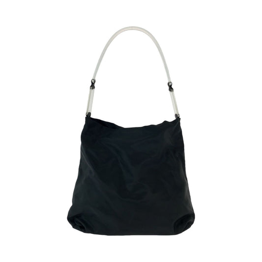 Prada Tessuto Plastic Handle Black Clear Nylon Hobo Shoulder Bag