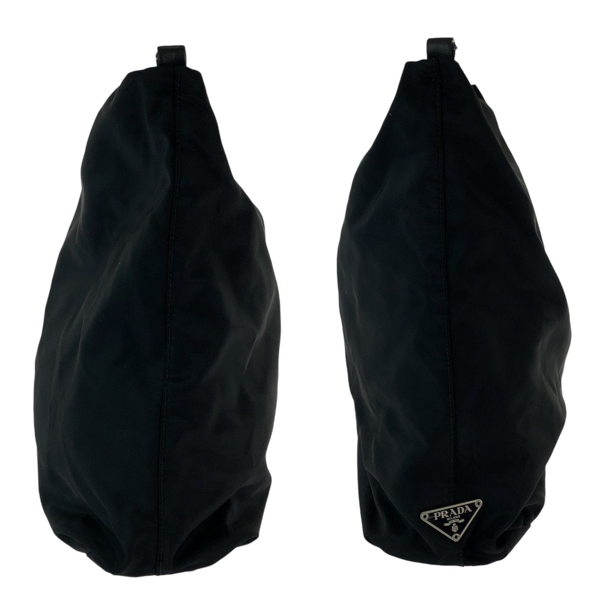 Prada Tessuto Plastic Handle Black Clear Nylon Hobo Shoulder Bag — view 8
