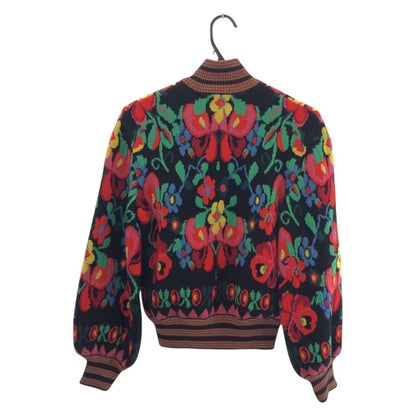 Gucci Floral Pattern XS Red Multicolor Wool Rayon Jacket Jamba — view 2