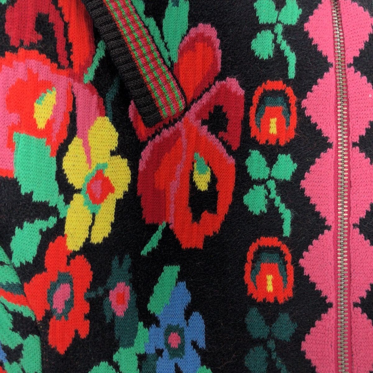 Gucci Floral Pattern XS Red Multicolor Wool Rayon Jacket Jamba — view 8