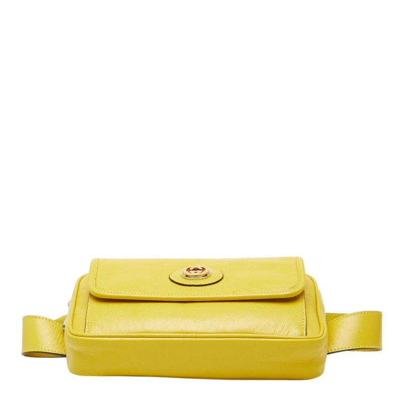 Gucci Interlocking G Waist Bag Yellow Leather — view 3