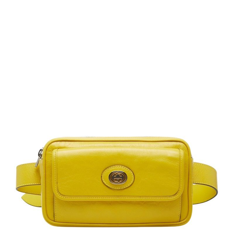 Gucci Interlocking G Waist Bag Yellow Leather