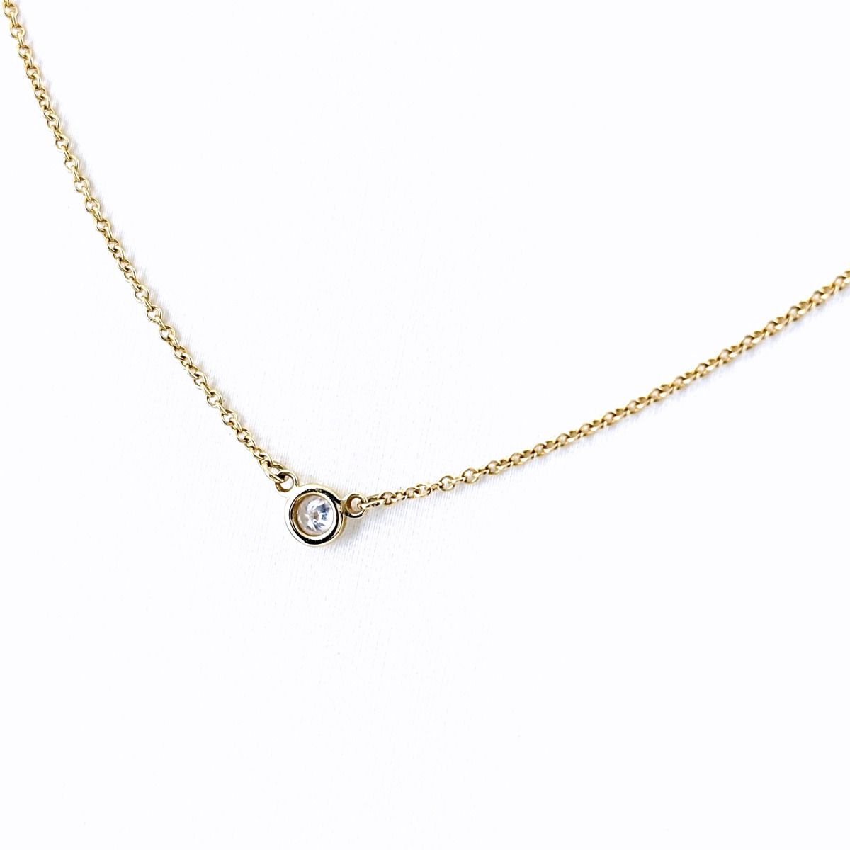 Tiffany & Co By The Yard Necklace Yellow Gold Pendant Diamond Elsa Peretti
