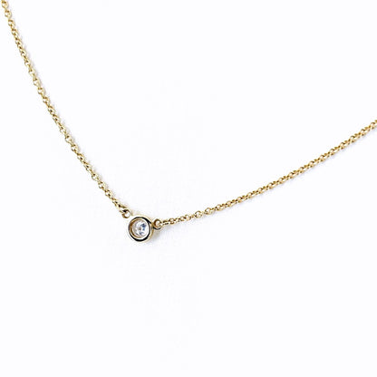 Tiffany & Co By The Yard Necklace Yellow Gold Pendant Diamond Elsa Peretti