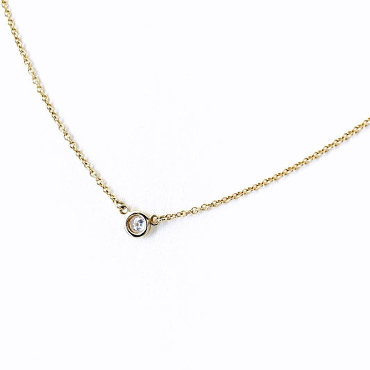 Tiffany & Co By The Yard Necklace Yellow Gold Pendant Diamond Elsa Peretti