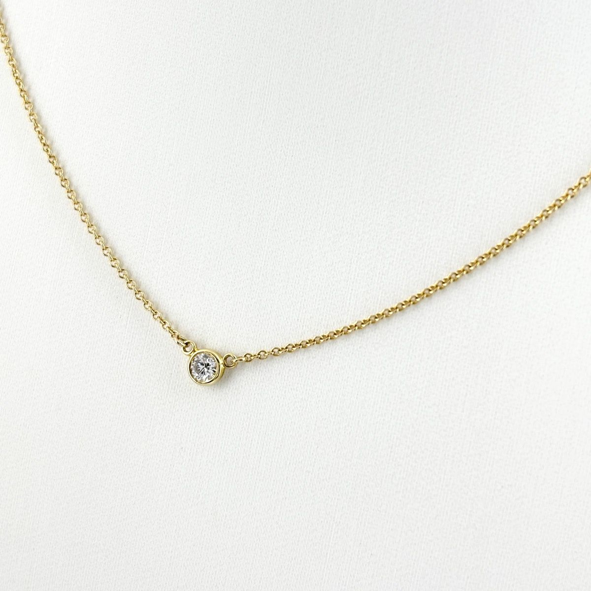 Tiffany & Co By The Yard Necklace Yellow Gold Pendant Diamond Elsa Peretti — view 3