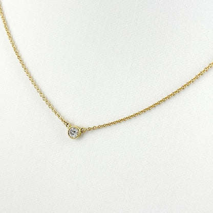 Tiffany & Co By The Yard Necklace Yellow Gold Pendant Diamond Elsa Peretti — view 3