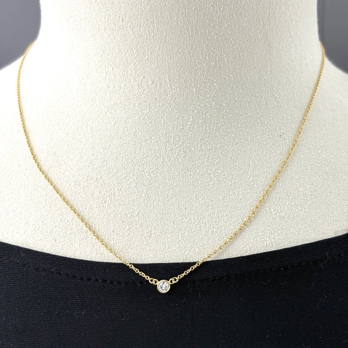 Tiffany & Co By The Yard Necklace Yellow Gold Pendant Diamond Elsa Peretti — view 4