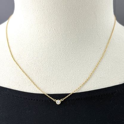 Tiffany & Co By The Yard Necklace Yellow Gold Pendant Diamond Elsa Peretti — view 4
