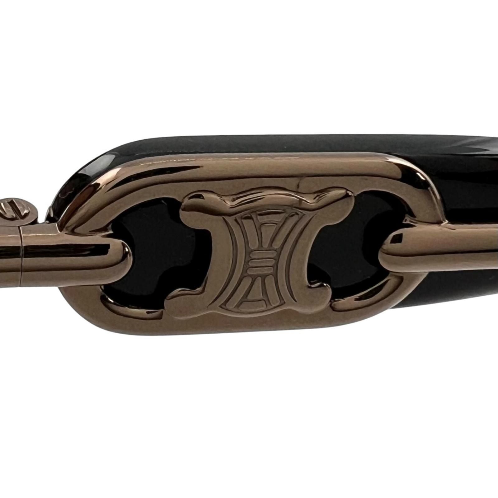 Celine Triomphe Acetate Brown Sunglasses Gold Eyewear — view 8