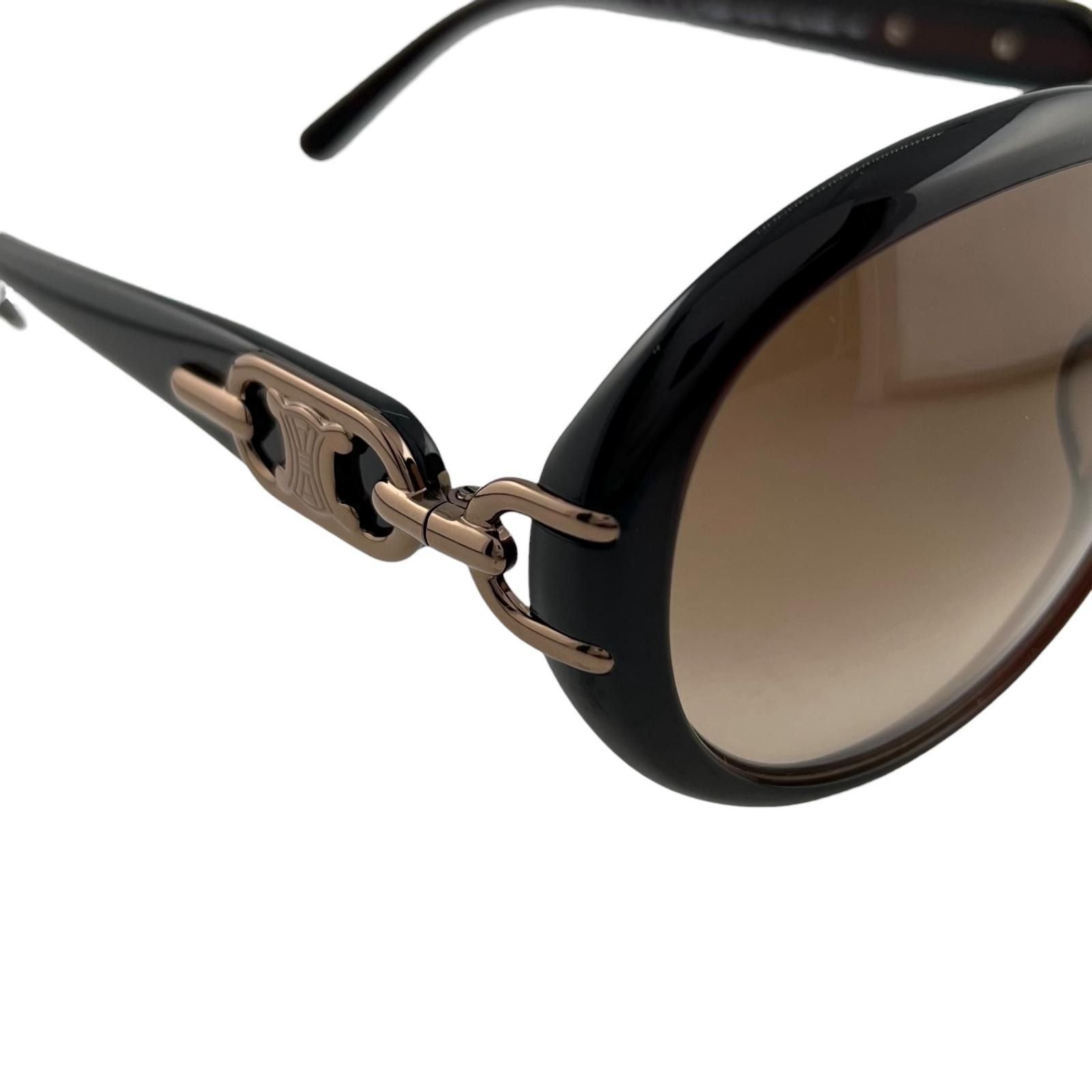 Celine Triomphe Acetate Brown Sunglasses Gold Eyewear — view 6