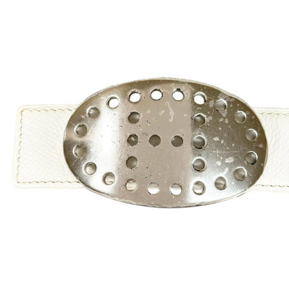 Hermes Evelyne Leather Brown White Belt Silver — view 5