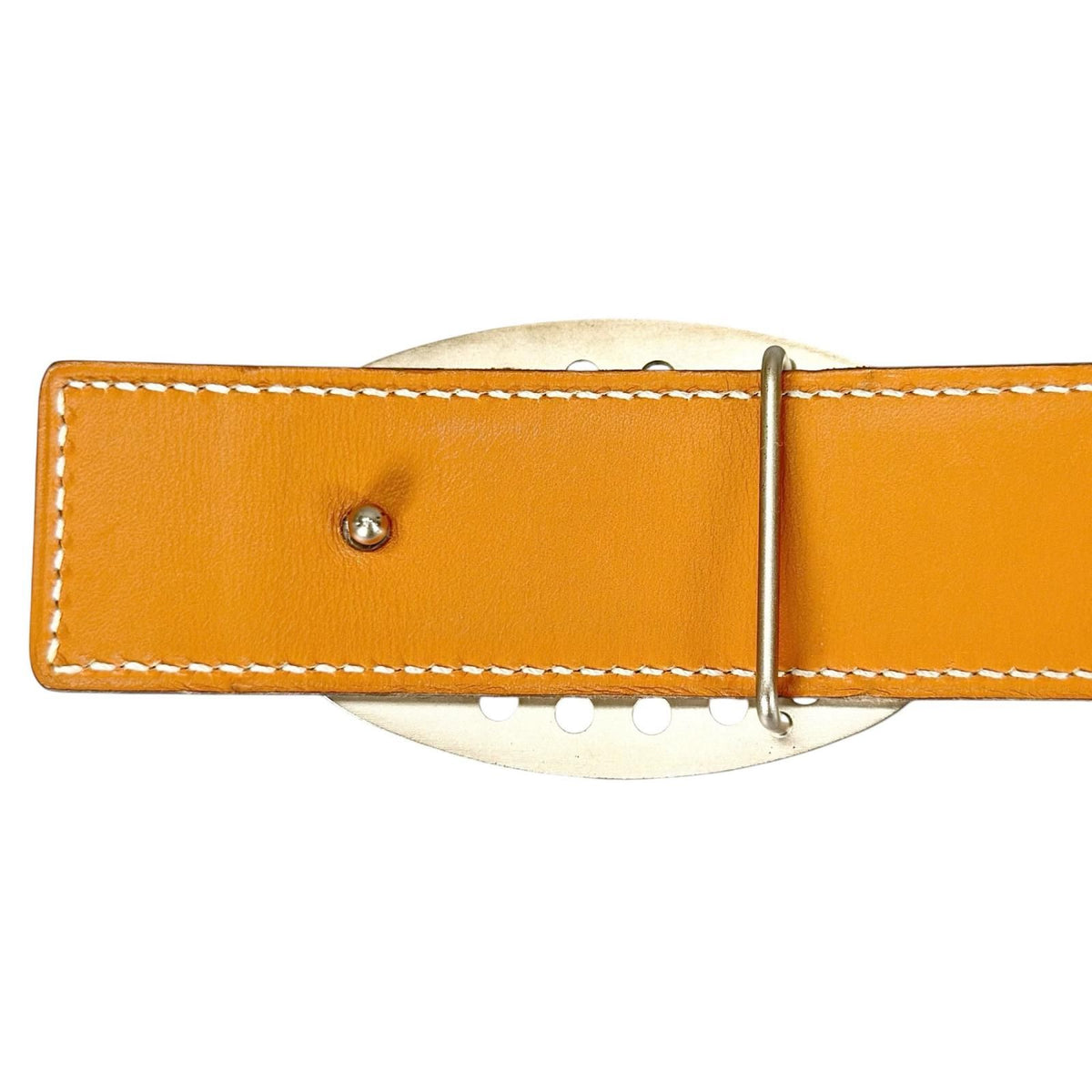 Hermes Evelyne Leather Brown White Belt Silver — view 6