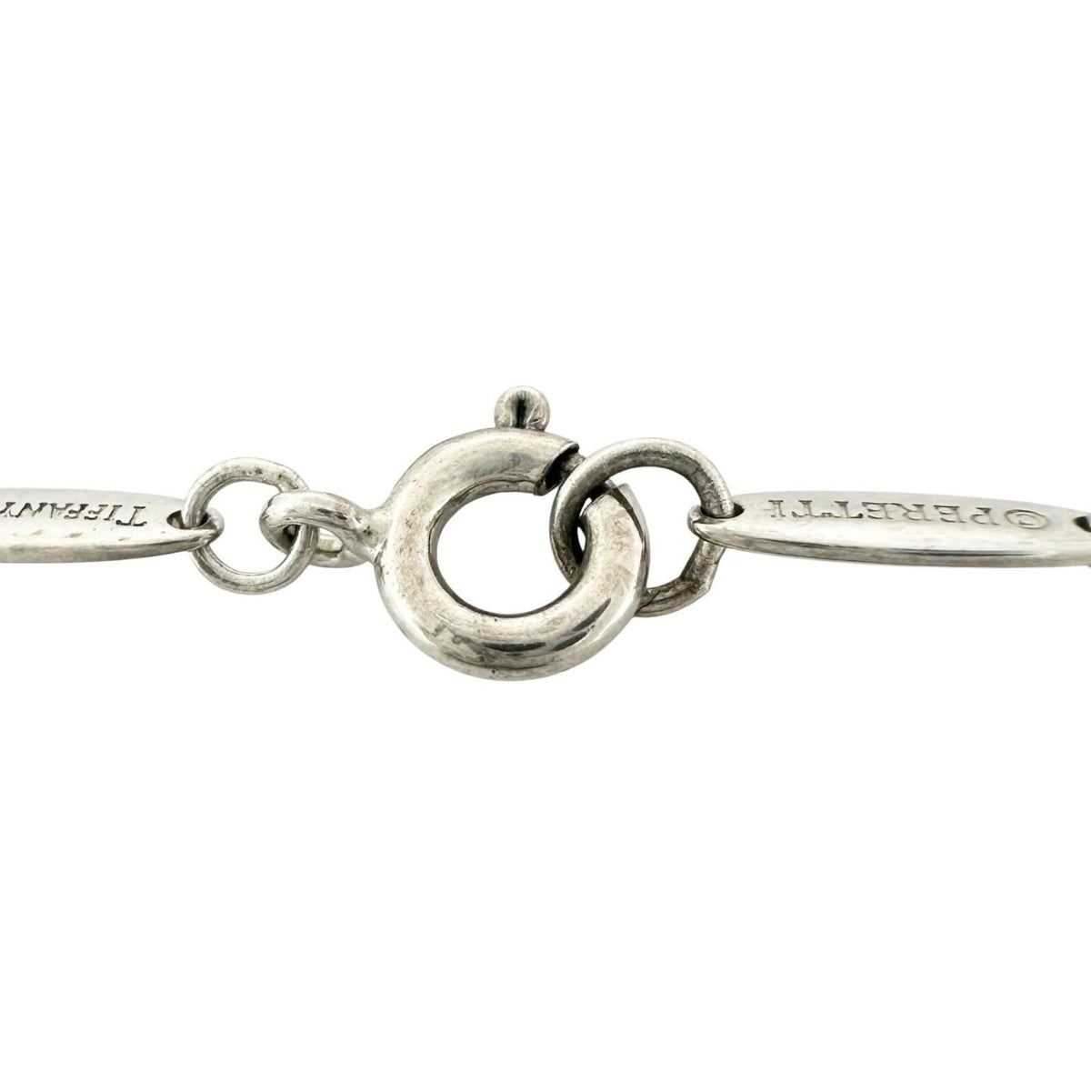 Tiffany & Co Elsa Peretti Open Heart Pendant Silver Pink Necklace — view 5