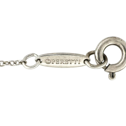 Tiffany & Co Elsa Peretti Open Heart Pendant Silver Pink Necklace — view 7