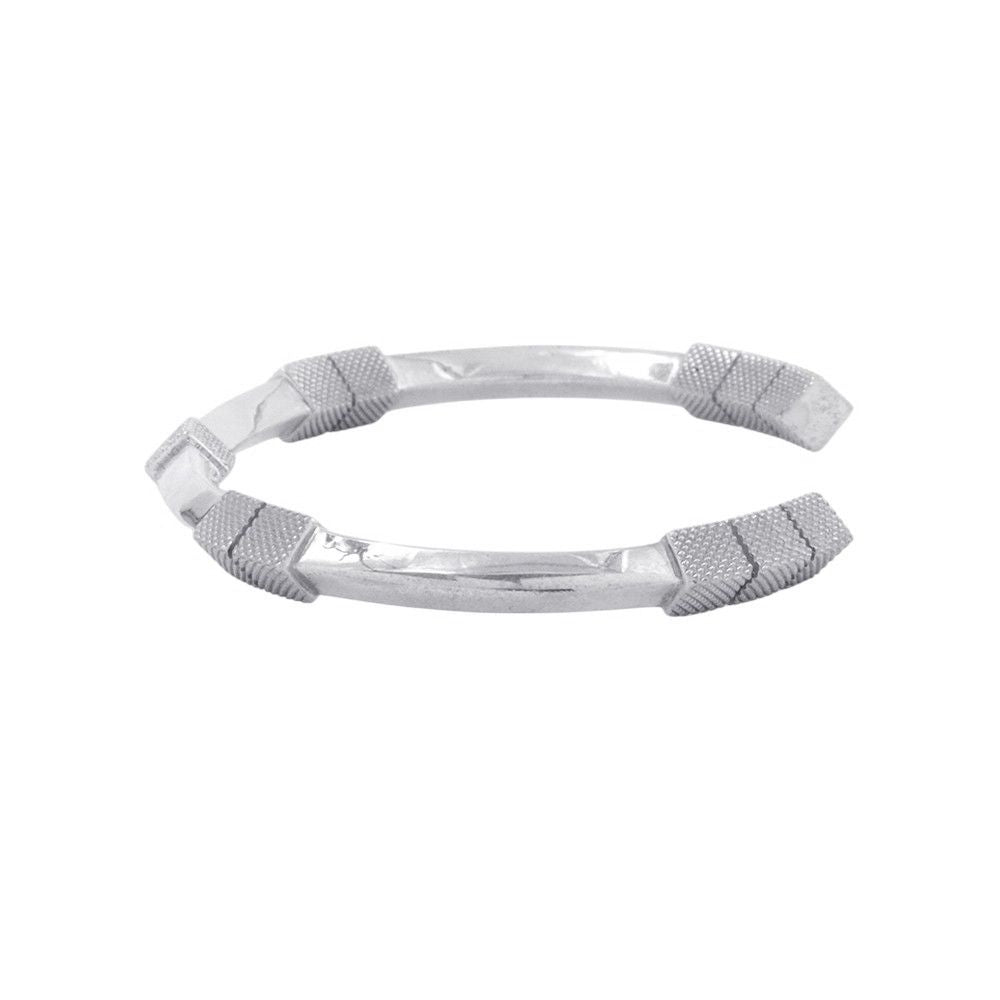 Bottega Veneta Bracelet Calfskin Bangle Silver — view 2