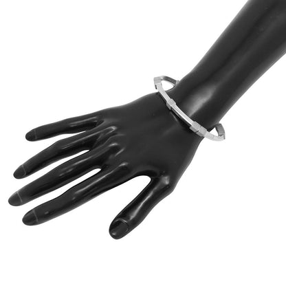 Bottega Veneta Bracelet Calfskin Bangle Silver — view 4