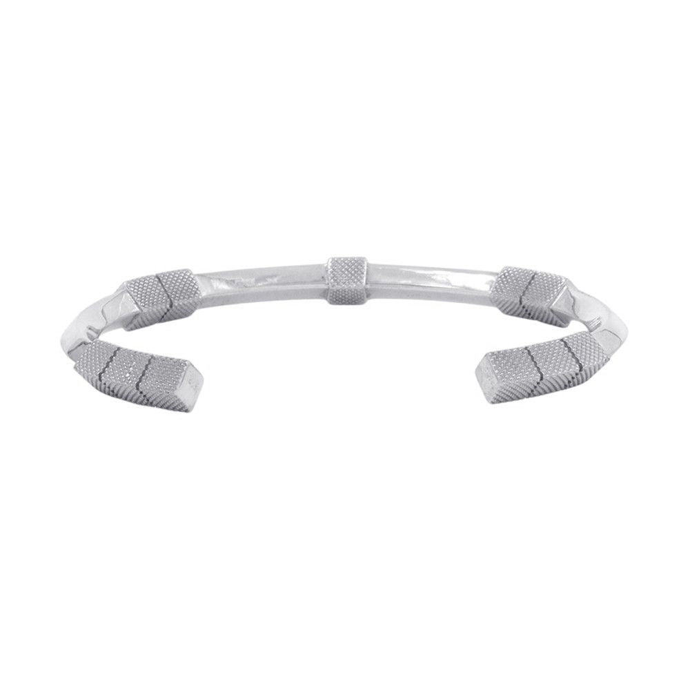 Bottega Veneta Bracelet Calfskin Bangle Silver — view 3