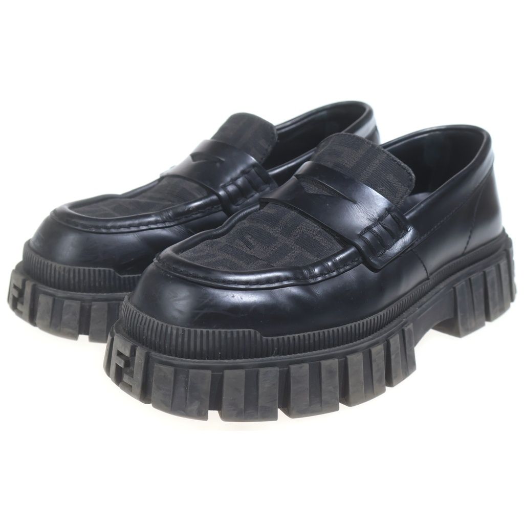 Fendi Zucca Pattern Loafers Black — view 2