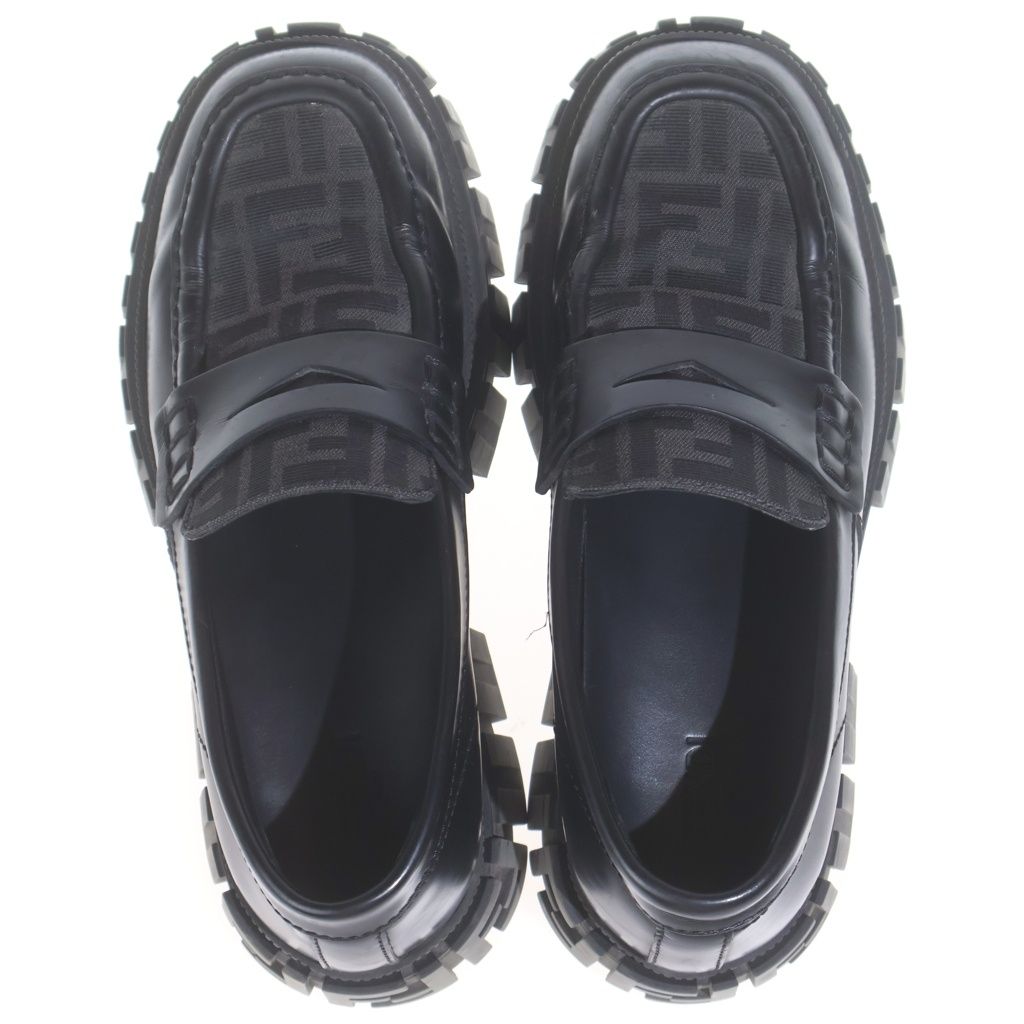 Fendi Zucca Pattern Loafers Black — view 4