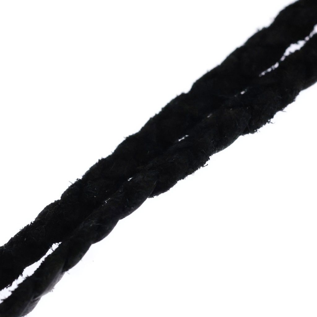 Chrome Hearts Leather Braid Scroll Necklace Black Silver — view 3