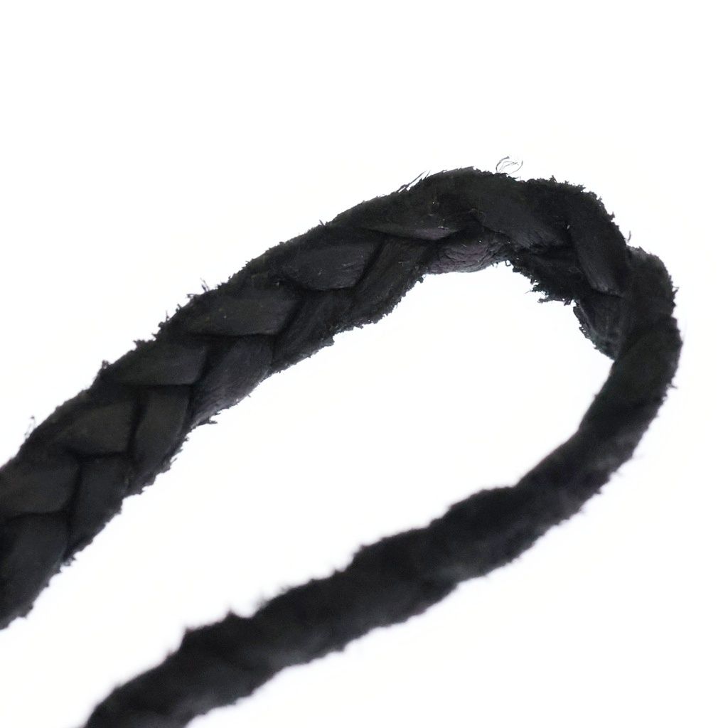 Chrome Hearts Leather Braid Scroll Necklace Black Silver — view 4